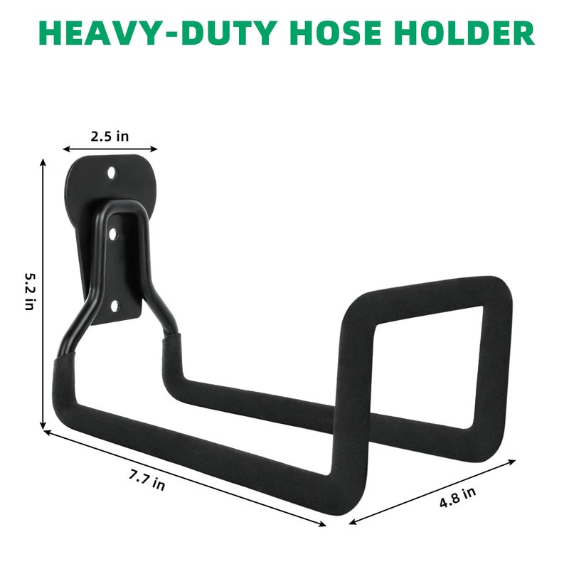 YMHB Garden Hose Holder - Heavy Duty Metal Hanger Wall Mount  Water Hose Holder for Outside Yard  Water Hose Reel  Hose Rack  Hose Hook - Image 5